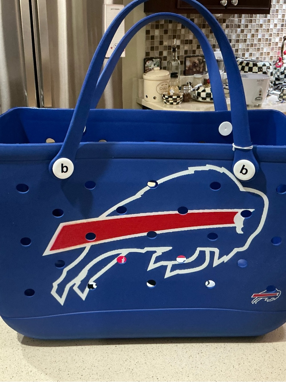BOGG BAG Blue Tote with Red Accent Logo